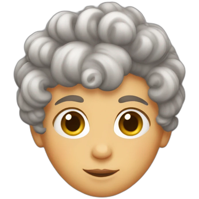 a boy with short brown hair and curlers emoji