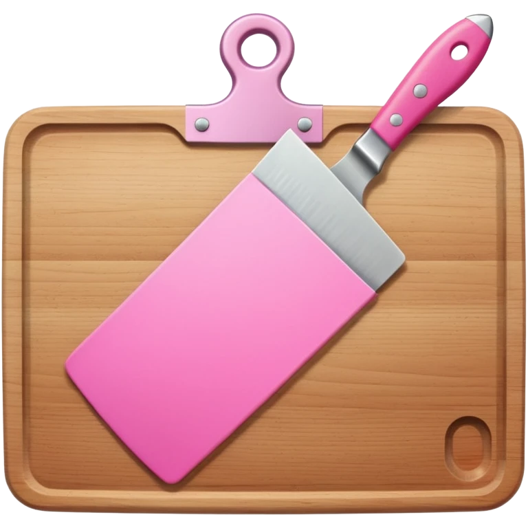 a cutting board with pink knife in pocket emoji