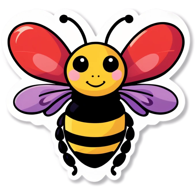 Bee with hearts emoji