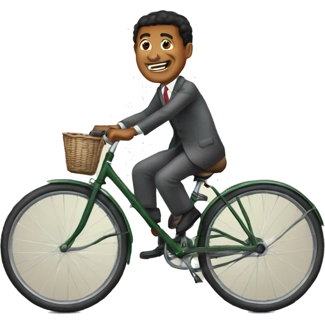 Président malagasy sur un vélo emoji