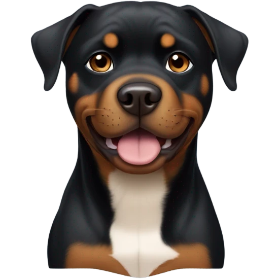 Black Rottweiler pitbull mix with small brown eyebrows emoji