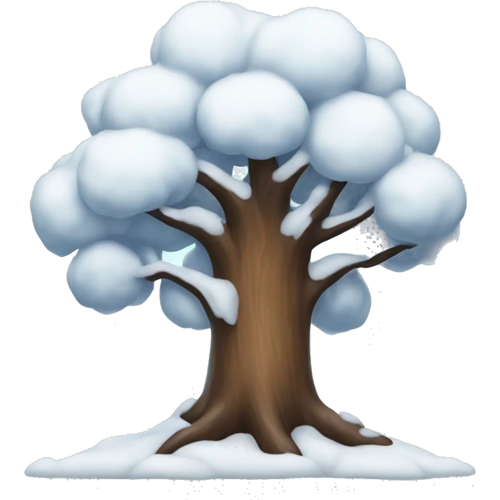 Tree with snow  emoji