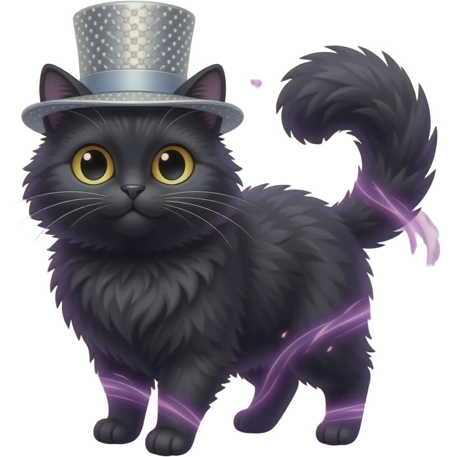 A magic cat with a hat emoji