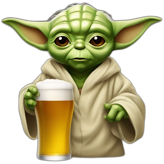 Yoda qui boit une bière emoji