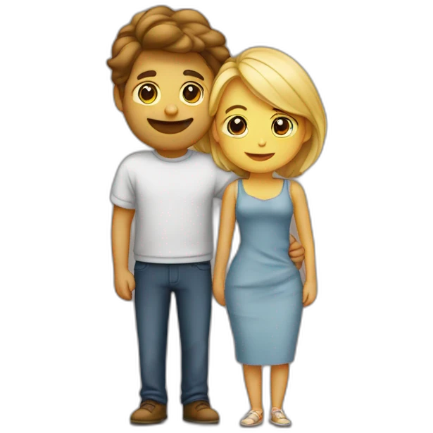 Calin entre un couple emoji