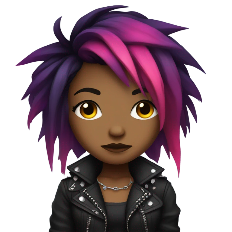 chibi girl in edgy  emoji