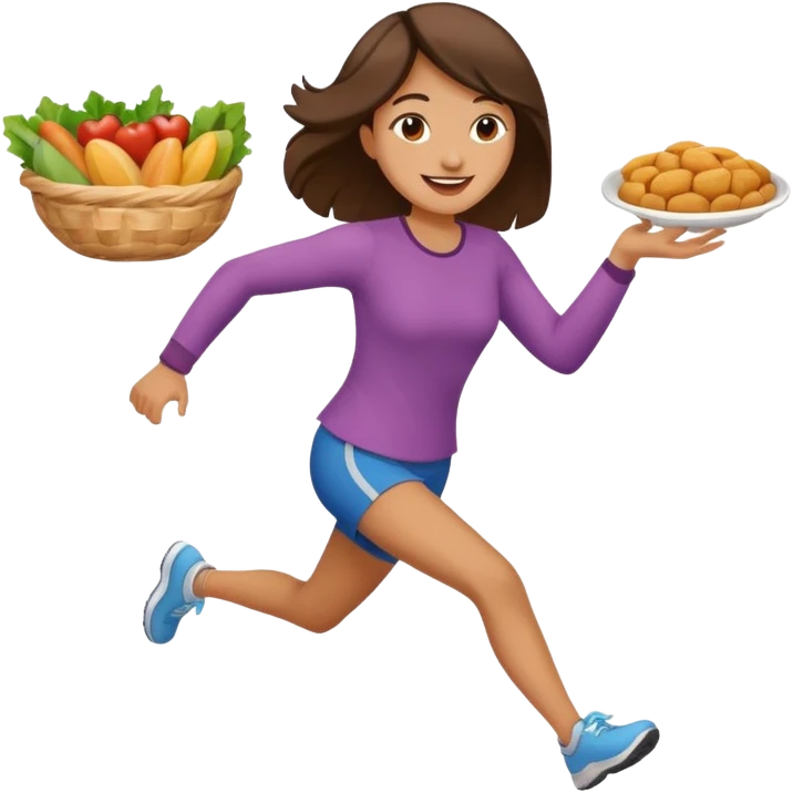 Woman Running to food, must have food  emoji