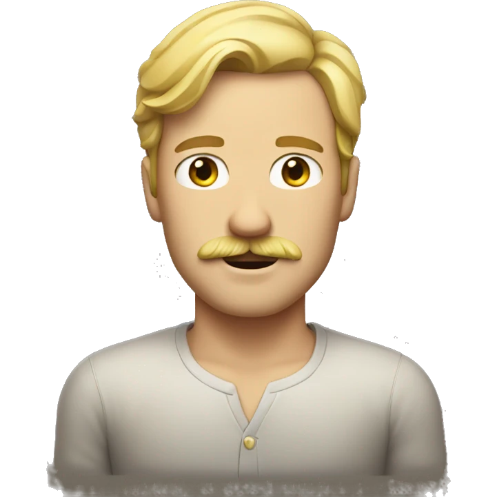 man with blond hair, a mustache, and freckles emoji