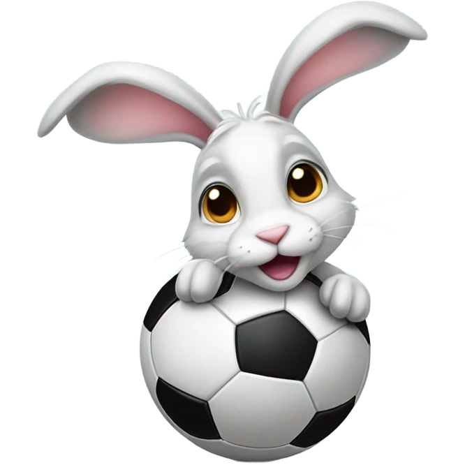 Bunny with soccer ball emoji