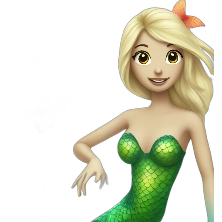 Two mermaids swim in a martini glass emoji