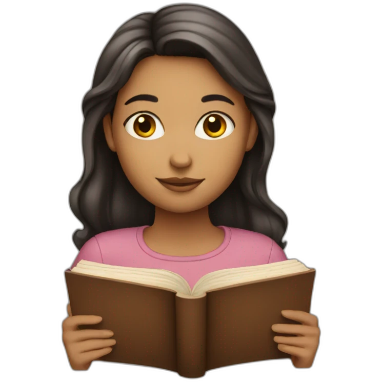 a girl with a book emoji