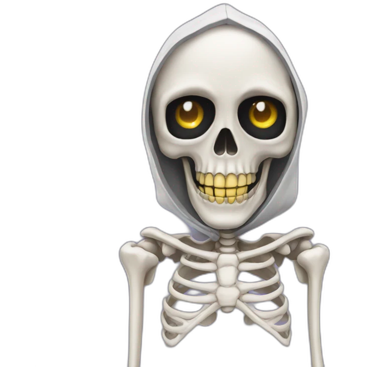 skeleton in love in black hoodie emoji