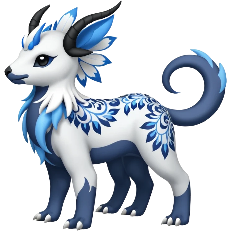 Floral Absol-Amaura-fusion-Fakemon-animal-creature  emoji