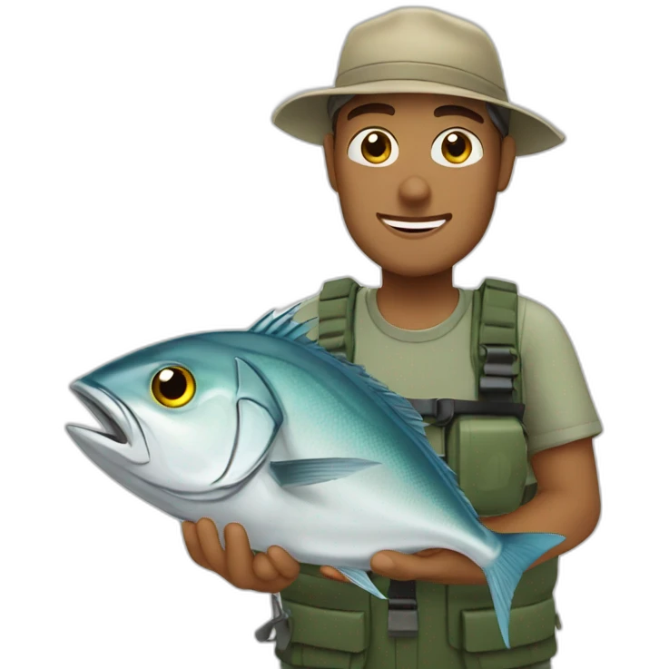 Fisherman with trevally emoji
