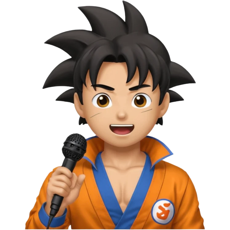 Songoku singing, with micro emoji