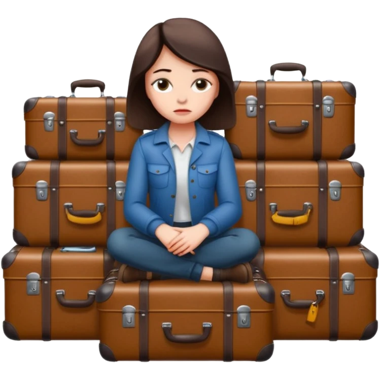 캐리어가 많아 슬픈 여자 emoji