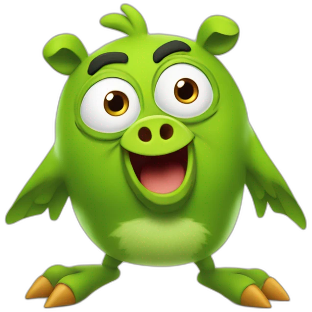 The green pig from Angry Birds rules the birds emoji
