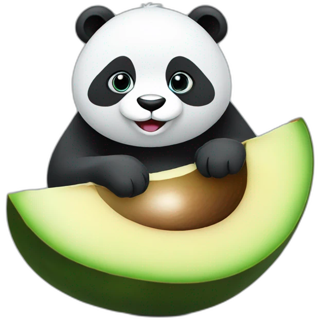 Panda eating avocado emoji