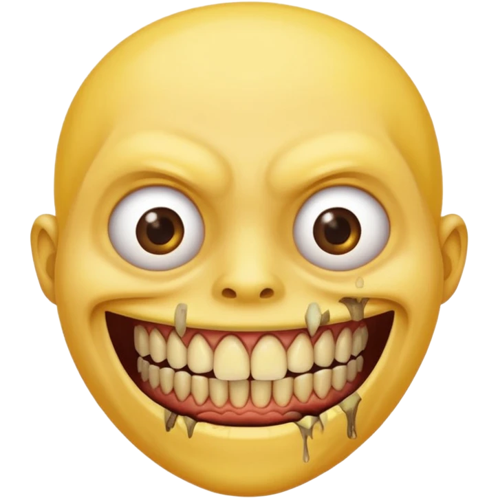 Person with very yellow rotten teeth emoji