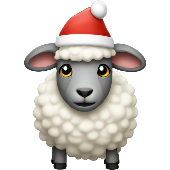 sheep with christmas hat and sweater  emoji