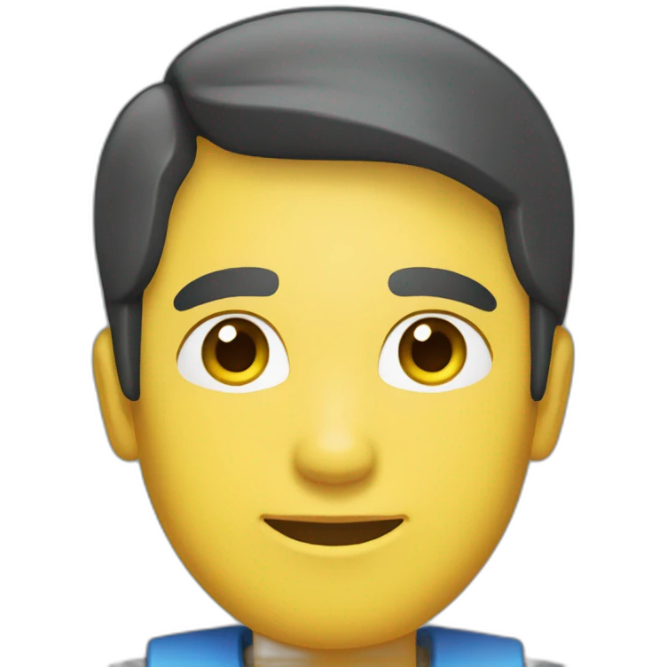 civil engineer, dark hair, dark eyes, light skin, straight hair, blue and yellow colors emoji