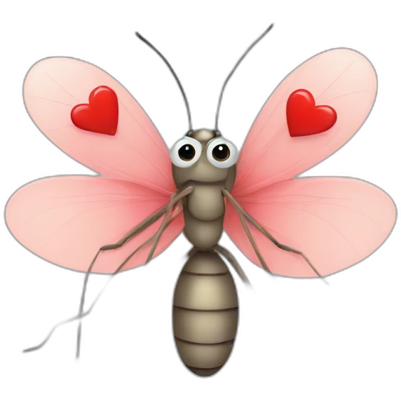 lovely mosquito full of hearts emoji