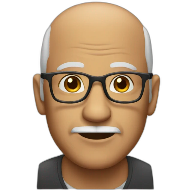 Old mid bald man with glasses emoji