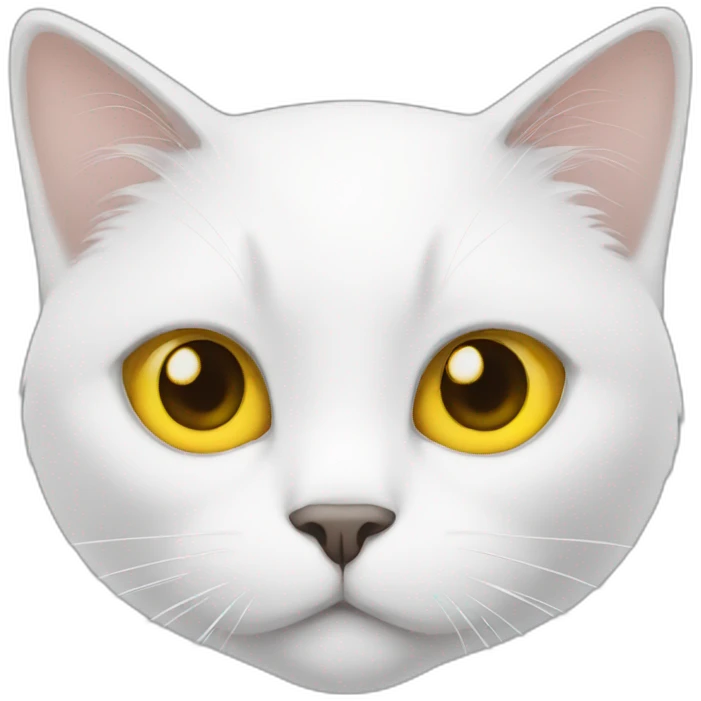 white cat with yellow eyes emoji