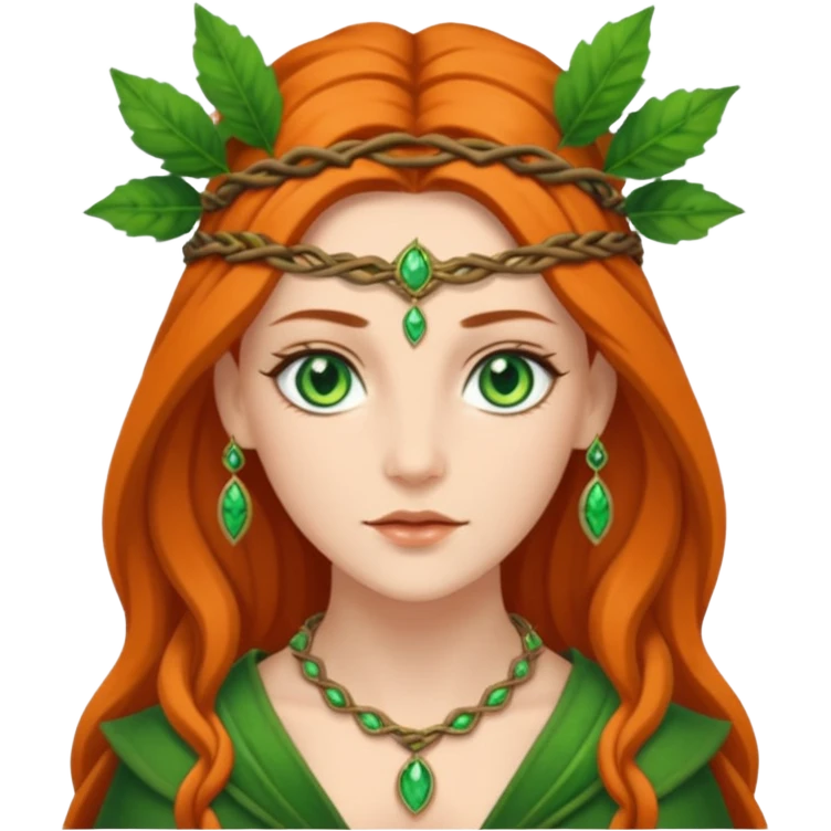 Leaf-necklace druid queen emoji