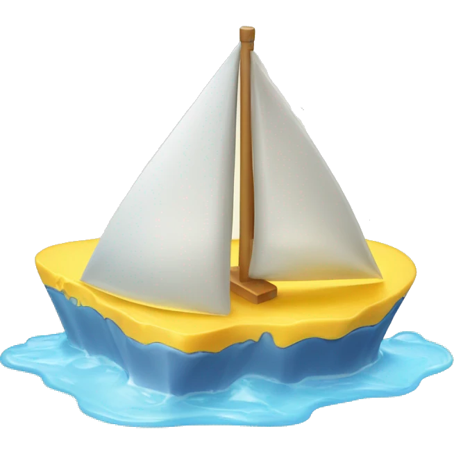 sail boat on melting butter block emoji