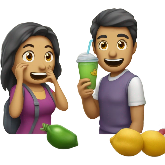 Una nevera con boca y Maria emoji