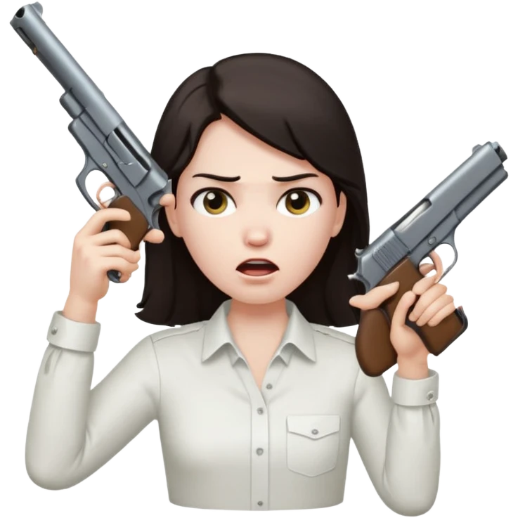 gun to head moaning face emoji