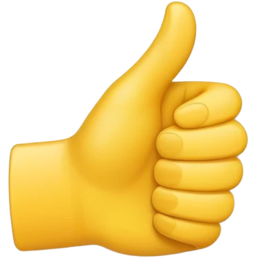 Yellow thumb up facing forward emoji