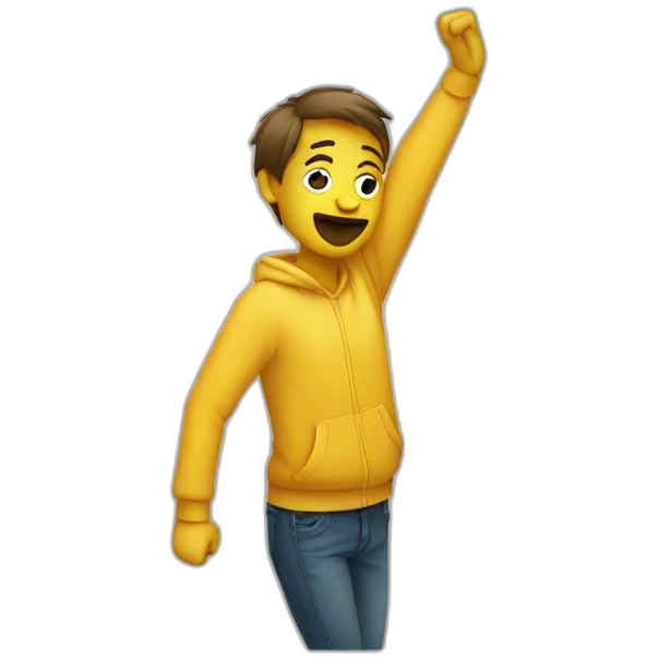 personne qui fait un dab emoji