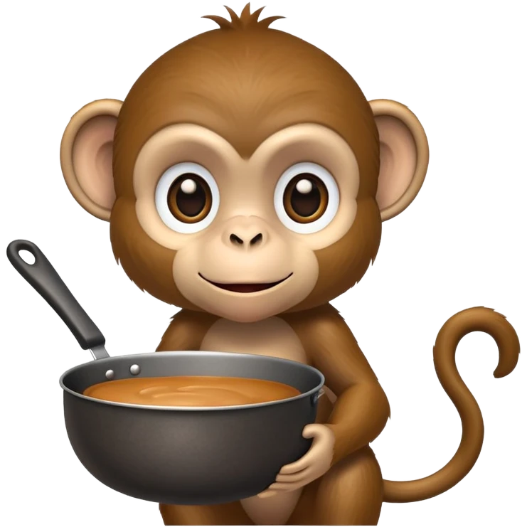 monkey with a pan emoji