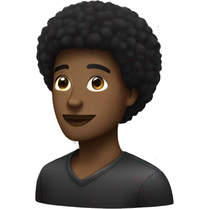 Une noir avec un afro emoji