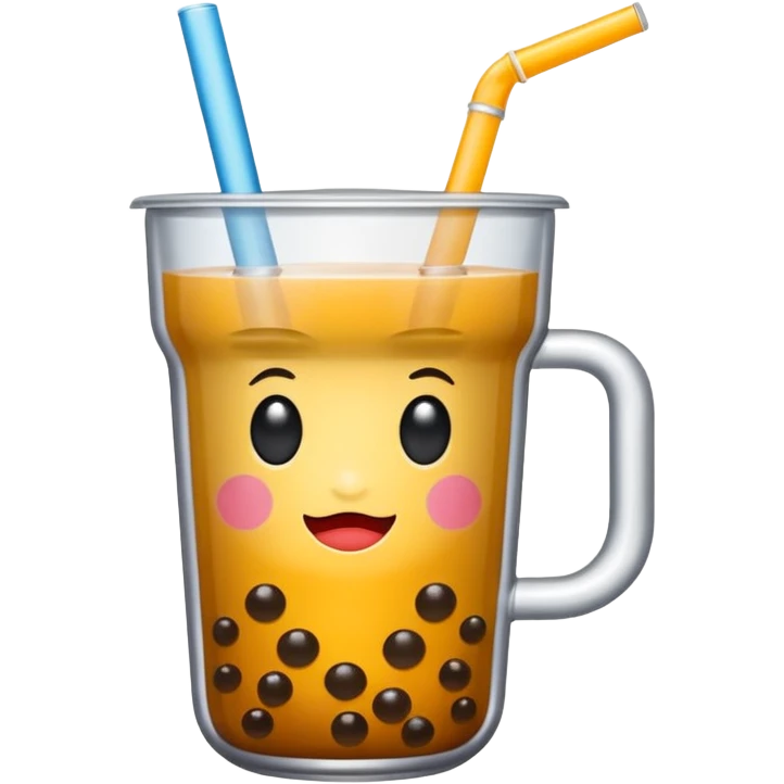 finder Mac logo drinking Boba emoji