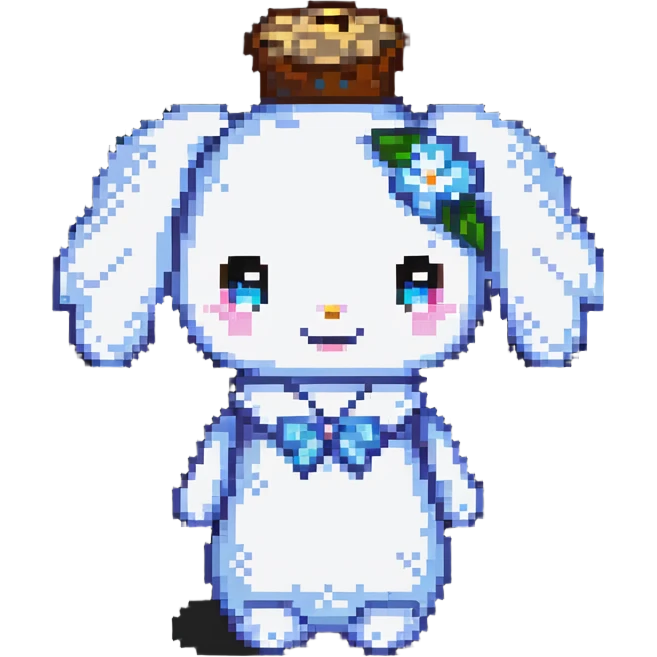 Cinnamoroll character in pixel art style emoji