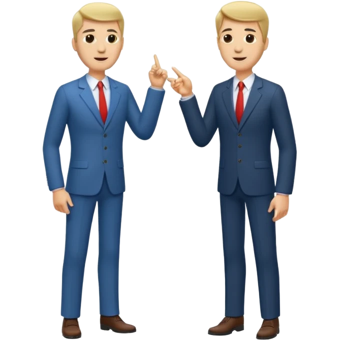 tall, lean, business men talking emoji