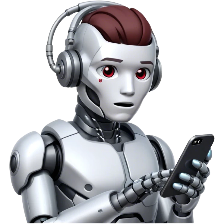cyborg with phone emoji