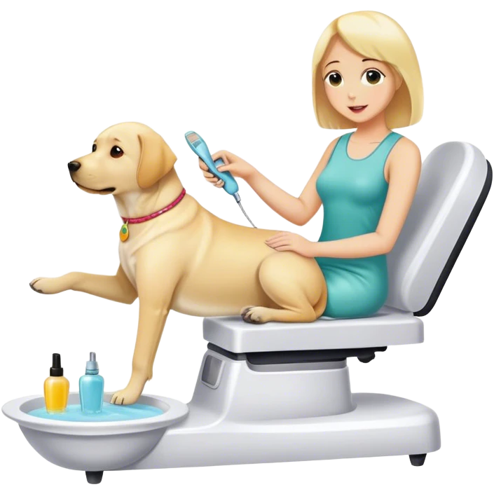 Yellow lab having a pedicure  emoji