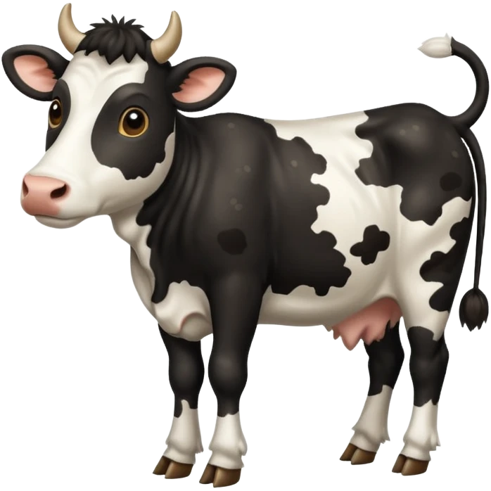 white black spotted  cow tail emoji