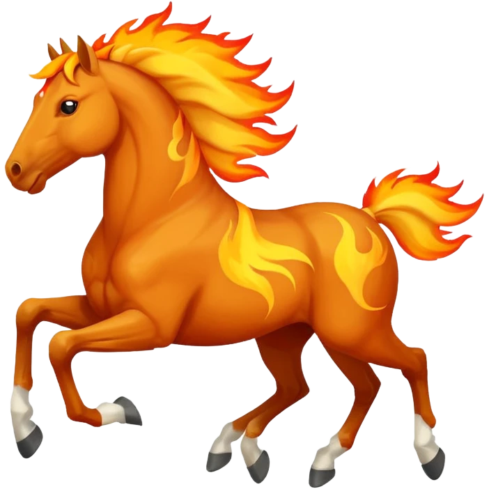 horse galloping with flames emoji