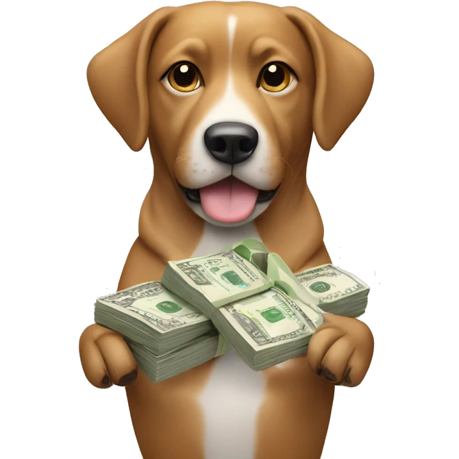 Dog with money emoji