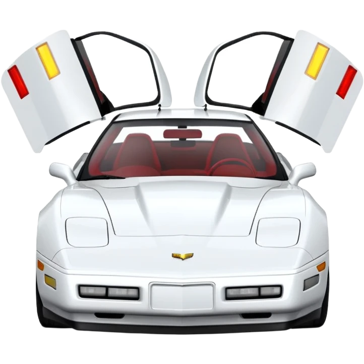1989 Chevrolet Corvette Coupe white w pop up light emoji