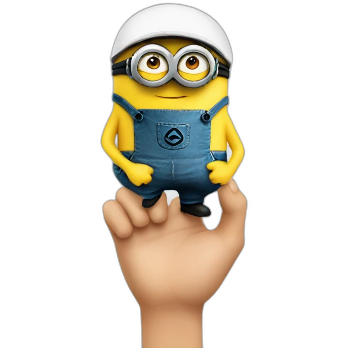 A minion who make a finger emoji