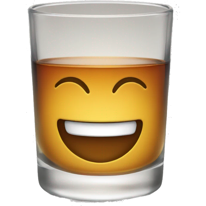 Smiling whiskey glass emoji