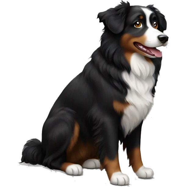 all black australian shepherd dog emoji