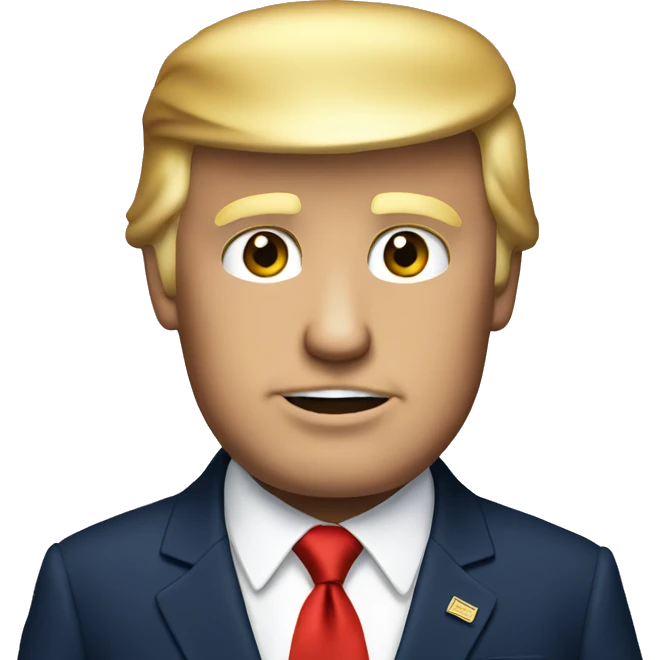 Donald Trump wearing navy suit and red tie  emoji