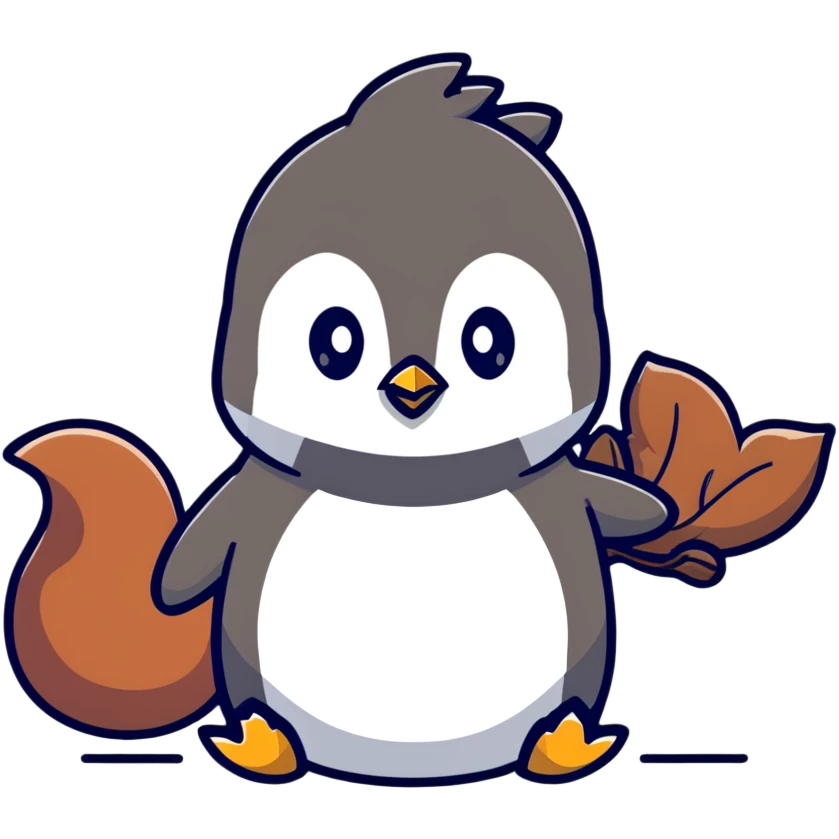 Penguin and squirrel emoji